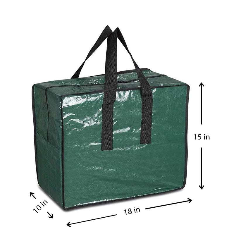 ProPik Christmas Ornaments Storage, Holiday Accessories Bag Tear-Proof Tarp 18 X 10 X 15 with Handles and Full Length Zipper (Green) - Image 4